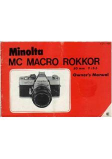 Minolta 50/3.5 manual. Camera Instructions.